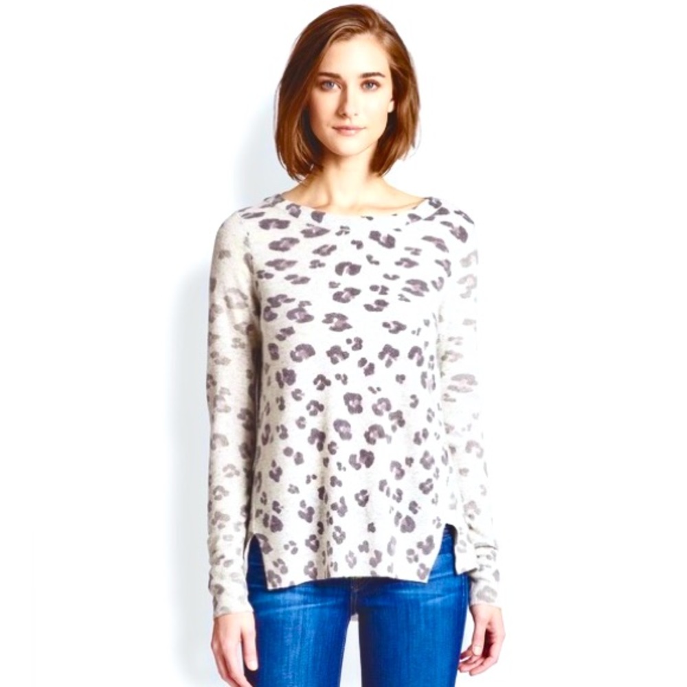 REBECCA TAYLOR Heather Grey Animal Print🐆 (Alpaca Wool Sweater) Medium *NWOT🎁*